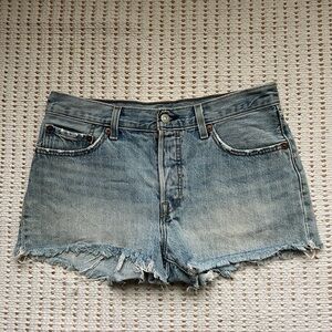 Levi 501 Jean Shorts - Size 28 Light Wash